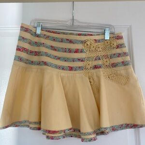 99MPH Womens Skirt Yellow With Ribbon & Bow Flared Skirt Size 11/12